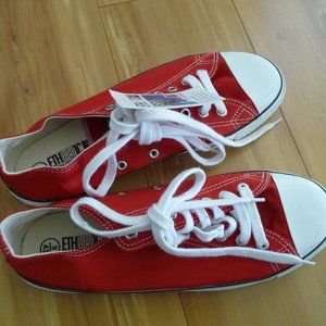 ETHLETIC VEGAN SKATER SNEAKER SHOES RED UNISEX MEN SIZE 9 WOMEN 11- 11.5 NEW